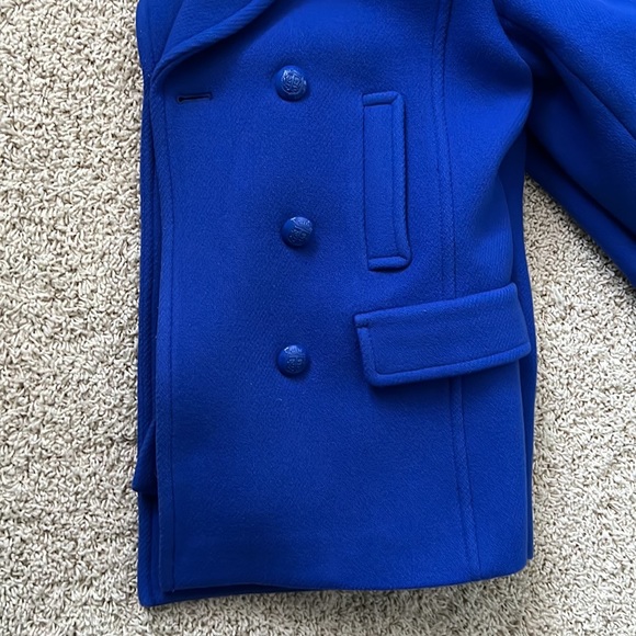 🎉HP 8X🎉Talbots Petite 6P Cobalt Blue Womens Double Breasted Pea Coat - Picture 6 of 8